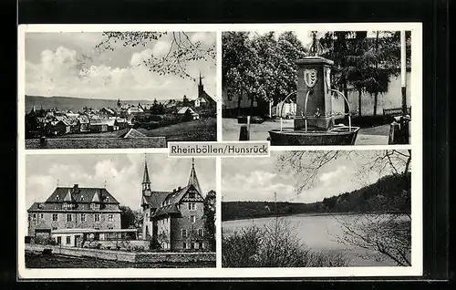 AK Rheinböllen / Hunsrück, Schloss, Marktbrunnen und Ortsmotiv
