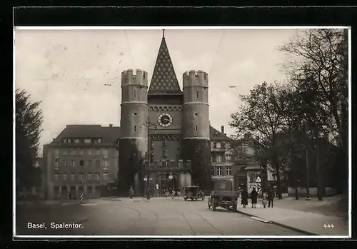 AK Basel, Strassenpartie am Spalentor