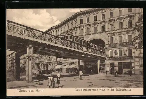 AK Berlin-Schöneberg, Bülowstrasse, Das durchbrochene Haus