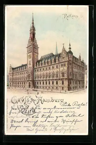 AK Hamburg, Anblick des Rathauses