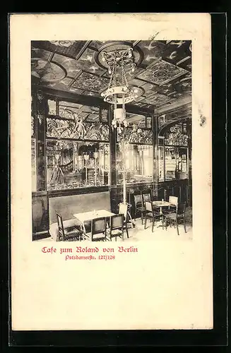 AK Berlin-Tiergarten, Cafe zum Roland von Berlin, Potsdamerstr. 127 /128