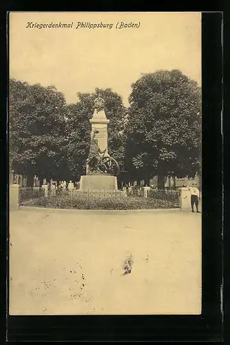 AK Philippsburg i. Baden, Ansicht vom Kriegerdenkmal