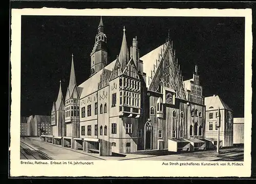 AK Breslau, Rathaus erbaut im 14. Jahrhundert, Modellbau