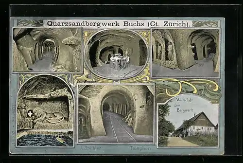 AK Buchs, Quarzsandbergwerk Buchs, Gasthaus zum Bergwerk