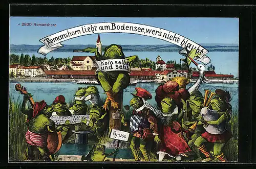 AK Romanshorn, Ortsansicht mit Froschorchester