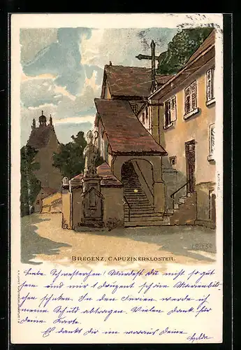 Künstler-AK Carl Biese: Bregenz, Kapuzinerkloster