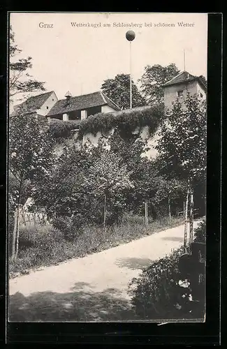 AK Graz, Wetterkugel am Schlossberg bei schönem Wetter