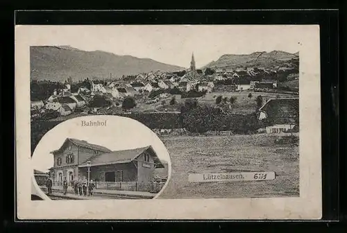 AK Lützelnhausen, Bahnhof, Teilansicht