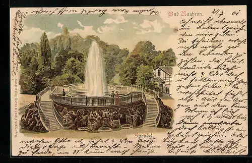 Lithographie Bad Nauheim, Sprudel