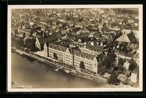 AK Grimma i. Sa., Teilansicht vom Flugzeug aus