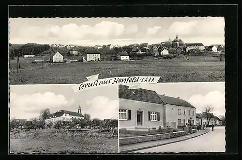 AK Konfeld /Saar, Strassenpartie mit Geschäft, Ortspartie, Teilansicht