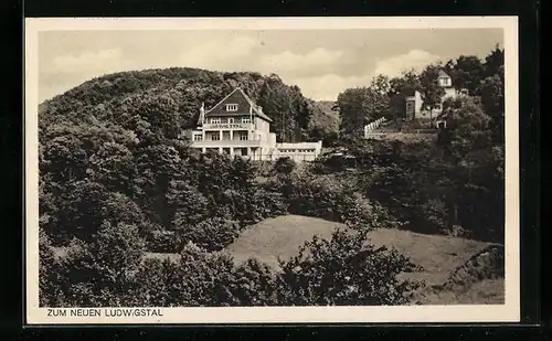 AK Schriesheim a. d. Bergstrasse, Cafe-Restaurant und Pension Zum neuen Ludwigstal von W. Krämer