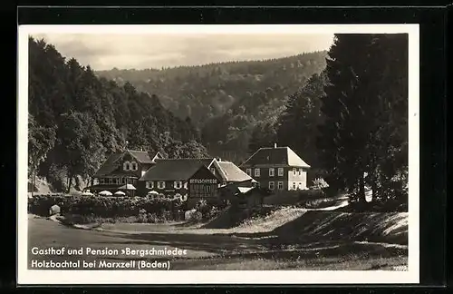 AK Holzbachtal bei Marxzell, Gasthof und Pension Bergschmiede