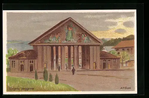 AK Bern, Schweizerische Landes-Ausstellung 1914, Eingang an der Länggasse