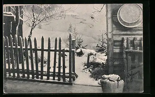 AK Freiberg, Erzgebirgs-Ausstellung 1912, Diorama aus der Jagdabteilung