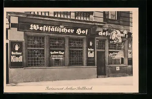 AK Berlin, Restaurant Westfälischer Hof, Arthur Stellbrink, Martin-Luther-Strasse 24