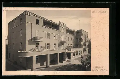 AK Bad Wörishofen, Hotel und Kurhaus Kreuzer, Art Deco