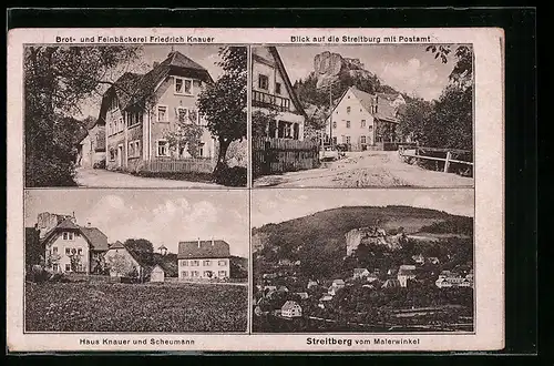 AK Streitberg, Bäckerei Friedrich Knauer mit Haus Knauer u. Scheumann