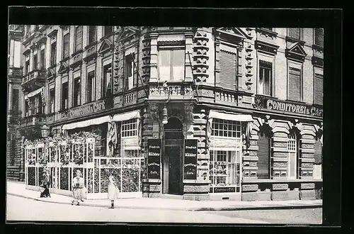 AK Mainz, Konditorei u. Cafe Friedrich Kübler, Kaiserstrasse 16