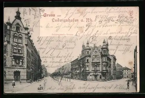 AK Ludwigshafen a. Rh., Blick in die Prinzregenten-Strasse