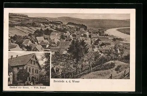 AK Brevörde a. d. Weser, Gasthof zur Krone, Panorama