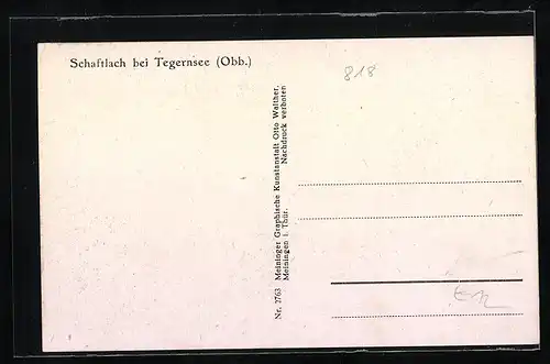 AK Schaftlach bei Tegernsee, Gemischtwarenhandlung von K. Wohlschläger, Schule, Teilansicht