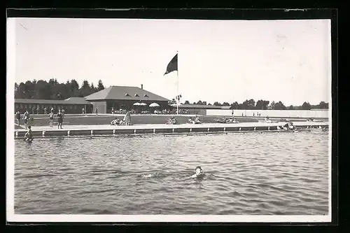 Foto-AK Bad Tölz, Schwimmbad Elchmühle 1980