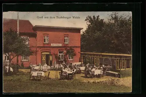 AK Isingdorf bei Werther i. W., Gasthaus Sommerfrische Bergfrieden W. Wulfmeier, Gartenansicht