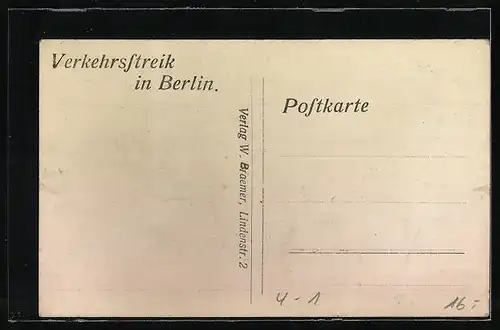 AK Berlin, Alles was nicht Niet- und Nagelfest ist wird zum Transport genutzt, Verkehrsstreik, Arbeiterbewegung