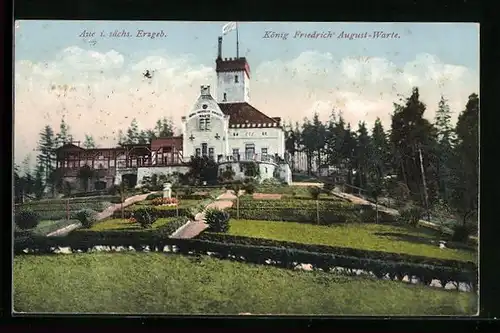 AK Aue i. sächs. Erzgeb., König Friedrich August-Warte