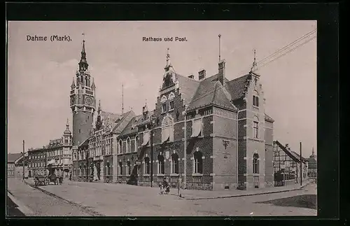 AK Dahme /Mark, Rathaus und Post