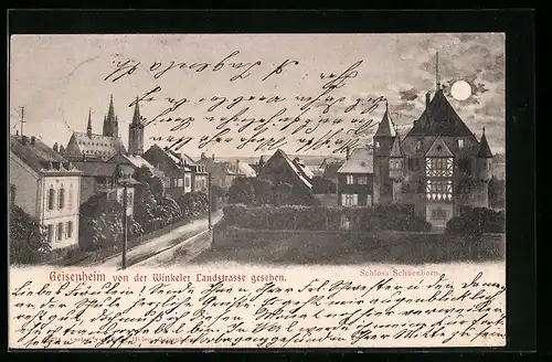 AK Geisenheim, Winkeler Landstrasse und Schloss Schoenborn