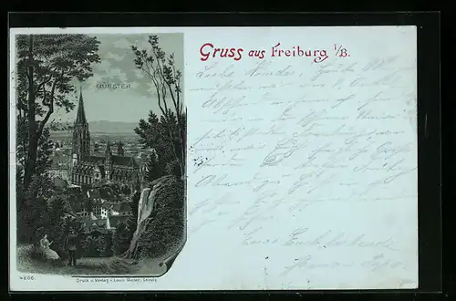Mondschein-Lithographie Freiburg i. B., Münster