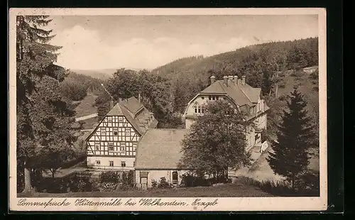 AK Wolkenstein /Erzgeb., Gasthaus Hüttenmühle von Bruno Uhlig