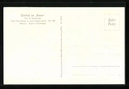 AK Neuenbürg im nördl. Schwarzwald, Gasthof zur Krone, Innenansichten