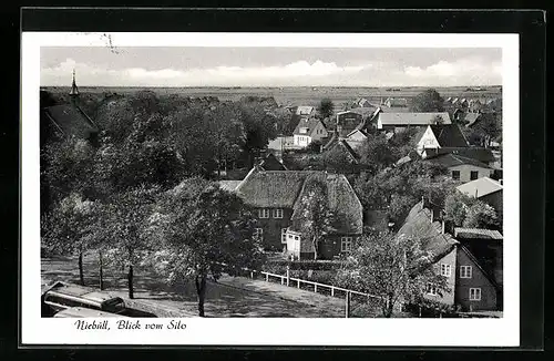 AK Niebüll, Blick vom Silo auf den Ort