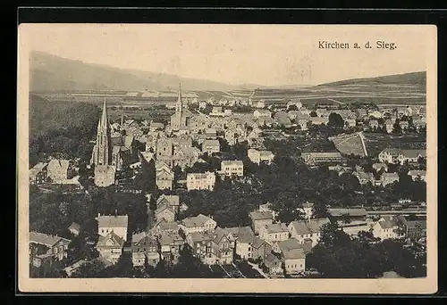 AK Kirchen a. d. Sieg, Teilansicht mit Kirche