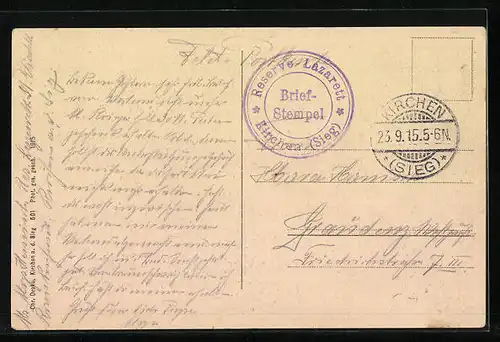 AK Kirchen a. d. Sieg, Teilansicht mit Kirche