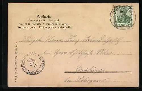 AK Rottweil a. N., Teilansicht mit Kirche