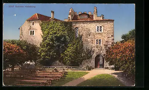 AK Habsburg, Aussenansicht des Schlosses