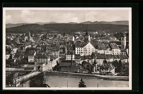 AK Aarau, Ortsansicht aus der Vogelschau