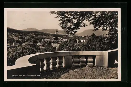 AK Aarau, Ort von der Promenade aus gesehen