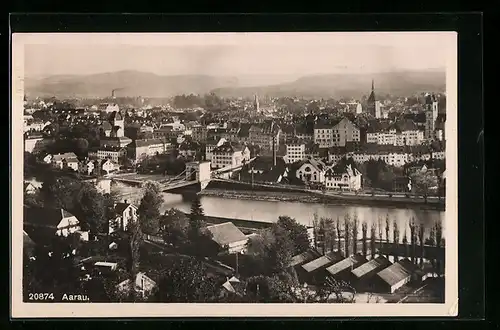 AK Aarau, Ortsansicht aus der Vogelschau