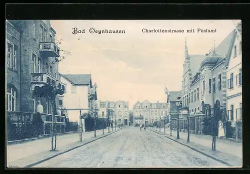 AK Bad Oeynhausen, Charlottenstrasse mit Postamt