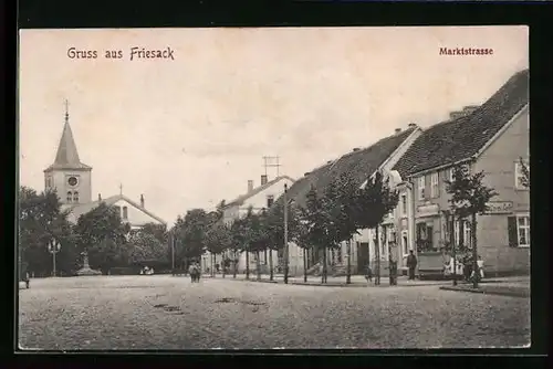 AK Friesack, Blick in die Marktstrasse