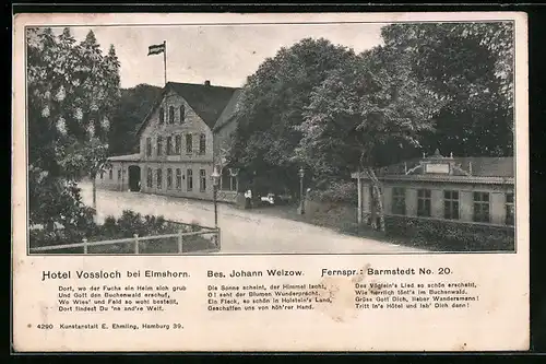 AK Elmshorn, Hotel Vossloch, Bes. Johann Welzow