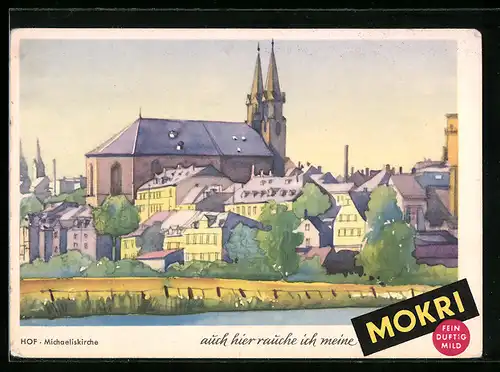 AK Hof, Michaeliskirche, Auch hier rauche ich meine Mokri