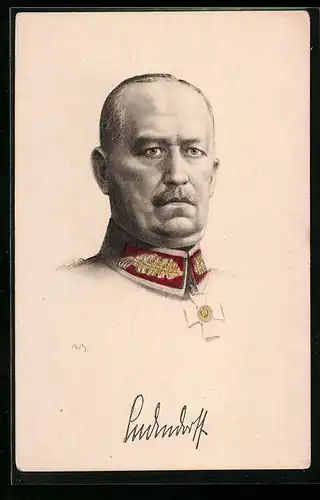 AK Erich Ludendorff in Uniform mit Halsorden