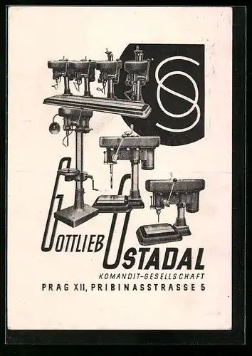 AK Prag, Gottlieb Ostadal Kommandit-Gesellschaft, Pribinasstrasse 5, Nähmaschinen