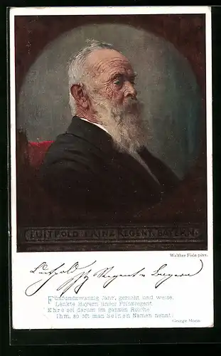 AK Porträt Prinzregent Luitpold von Bayern im Anzug